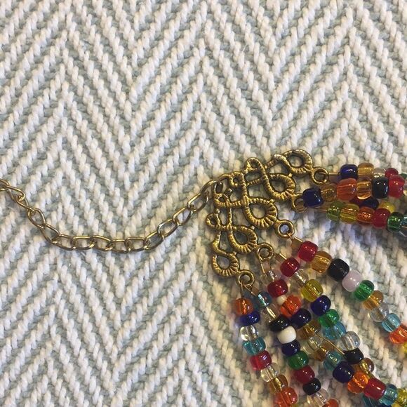 Handcrafted multi strand beaded necklace Aprox 22 " total length, - Picture 11 of 13